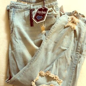 Plus Size Distressed Denim